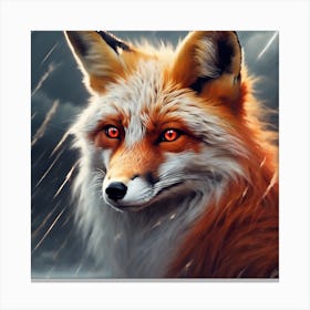Fox In The Rain Canvas Print