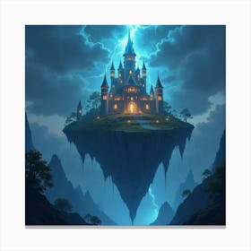 Magical Floating Castle Glowing With Mystical Energy 1 Canvas Print