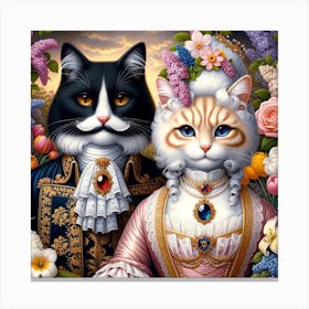 Victorian Cat Lovers Canvas Print