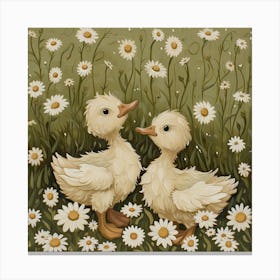 Ducklings Fairycore Painting 7 Canvas Print