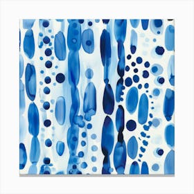 Blue Polka Dots 7 Canvas Print