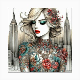 Tattooed Woman Canvas Print