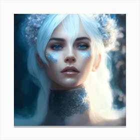 Girl With White Hair Canvas Print
