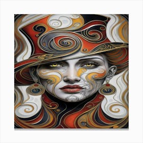 Lady In Top Hat Canvas Print