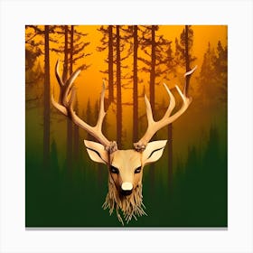 Deer of a tree Canvas Print