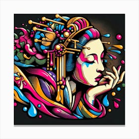 Japan Geisha Visual 4 Canvas Print