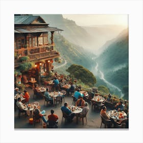 Restaurant In The Mountains Canvas Print