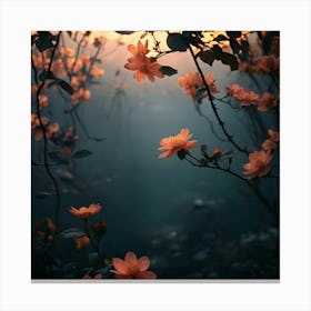 Sunset Flowers 1 Canvas Print