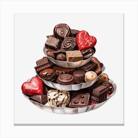 Chocolates On A Plate 4 Canvas Print