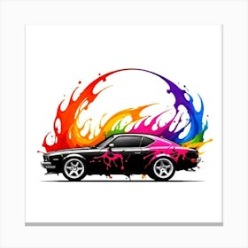 Mustang Car Painting Canvas Print