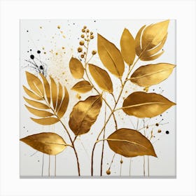 Gold Leaves 1 Canvas Print