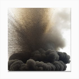 Explosion Of Black Smoke Canvas Print