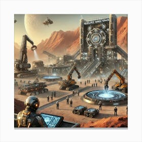 A Futuristic Scene Showing The Resource Directorat Converted Canvas Print