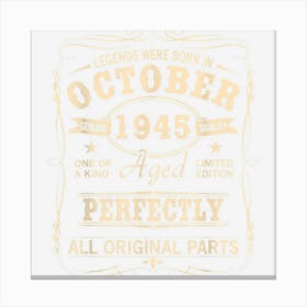 Vintage October 1945 Birthday Canvas Print