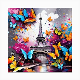 Paris With Butterflies 118 Canvas Print