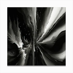 Abstract Black And White Painting 2 Canvas Print