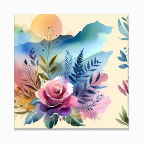 Watercolor Roses 8 Canvas Print