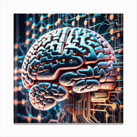 Brain On Circuit Board 26 Canvas Print