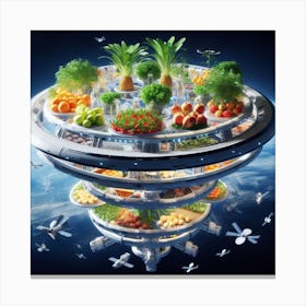 Futuristic Food Tower Canvas Print