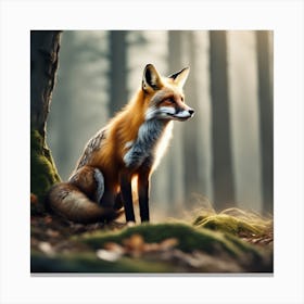 Red Fox In The Forest 39 Canvas Print