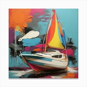 Pop Art graffiti sailboat Canvas Print