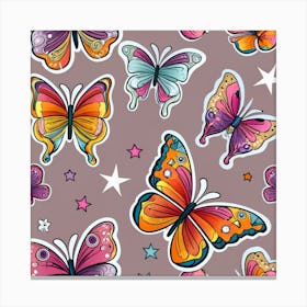Butterflies And Stars Canvas Print