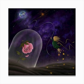 The Little Prince and Rose Canvas Print