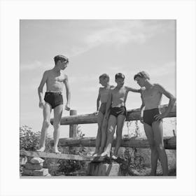 Rupert, Idaho, Schoolboys In Swimming By Russell Lee Canvas Print