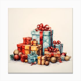 Elegant Christmas Giftbox Ilustration Series008 Canvas Print