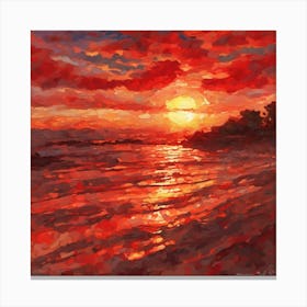 Sunset At The Beach 18 Canvas Print