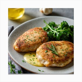 Chicken Breasts On A Plate Canvas Print