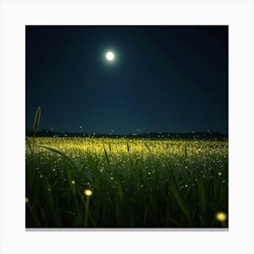 Moonlight In A Field Canvas Print