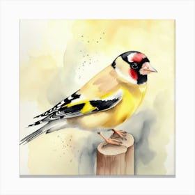 Goldfinch Watercolour Canvas Print