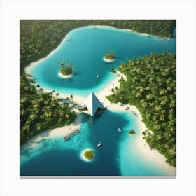 Aerial View Of A Tropical Island Canvas Print