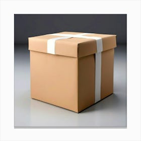 Mock Up Blank Box Parcel Cardboard Customizable Template Unprinted Clean Simple Minimalis (26) Canvas Print