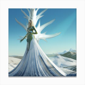 Ice Queen In A White Dress 001 Canvas Print
