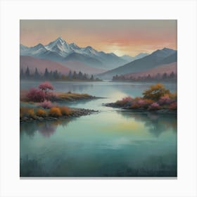 Sunrise Over The Lake Canvas Print