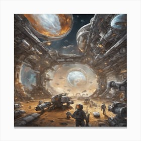 732944 A Space Station, With Spaceships Coming And Going, Xl 1024 V1 0 Canvas Print