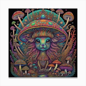 Psychedelic Mushroom Girl 3 Canvas Print
