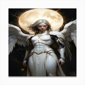 Default Female Archangel Aquarell Background Elegant And Stro 0 Canvas Print