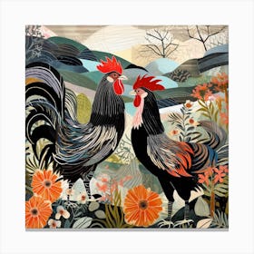 Bird In Nature Rooster 1 Canvas Print