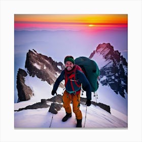 Sunrise On A Mountain Canvas Print