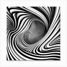 Black and white optical illusion 9 Canvas Print