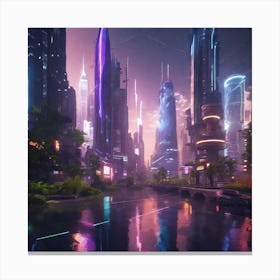 Futuristic Cityscape 188 Canvas Print