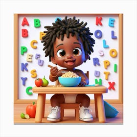 Baby Nursery and alphabet wall art 3 Canvas Print