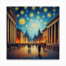 Starry Night In Rome 1 Canvas Print