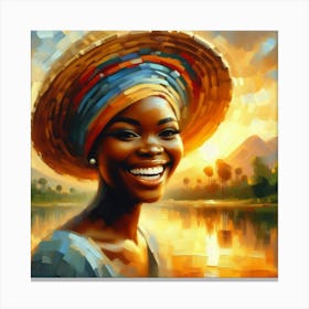 African Woman Smiling Canvas Print