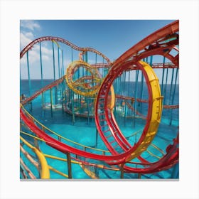 Amusement Park Roller Coaster Canvas Print