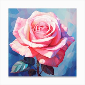 Pink Rose Painting Canvas Print