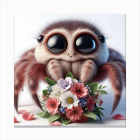 Spider With Flowers 1 Canvas Print